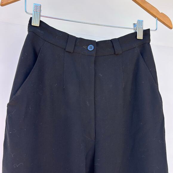 Vintage Giorgio Armani Women’s Pleated Trousers High Waisted Pants Black 38 Wool - Picture 2 of 6